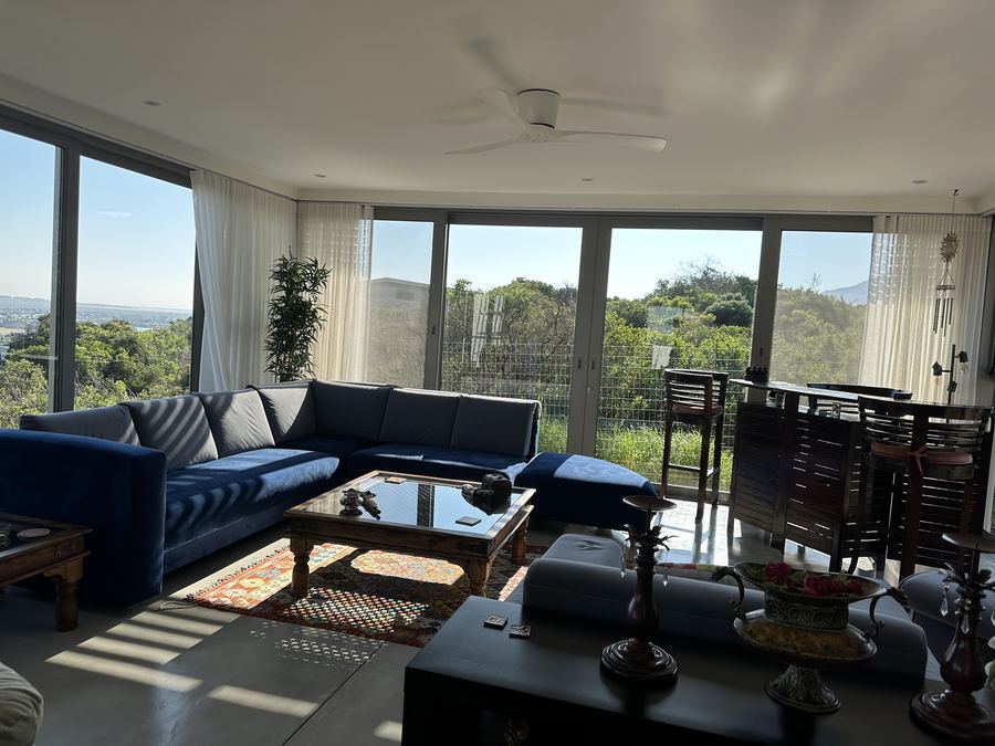 Lounge with mountain peak view