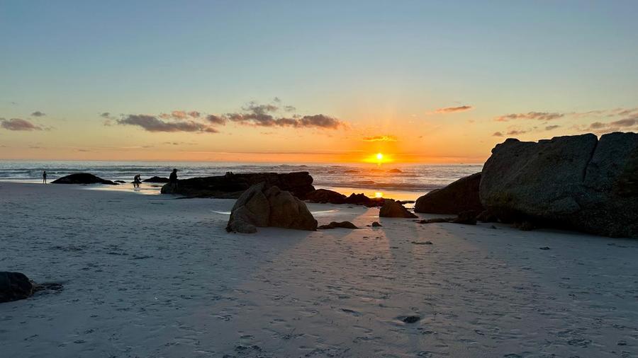 Sunset over the rocks